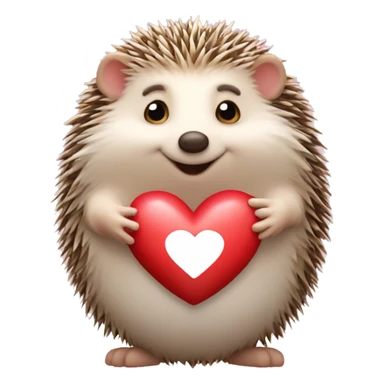 a hedgehog that carries a lot of hearts sticker