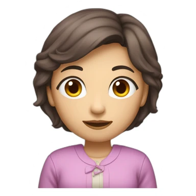 红色长发，女生，紫色眼睛，漂亮 sticker