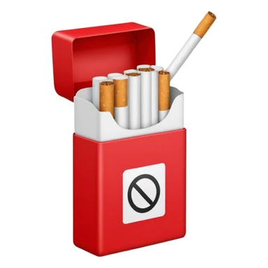 Red pack of cigarettes sticker