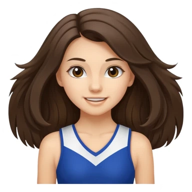 skinny white happy long haired brunette girl cheerleader sticker