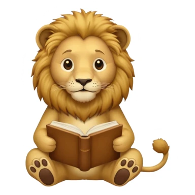 lion reading a book sticker