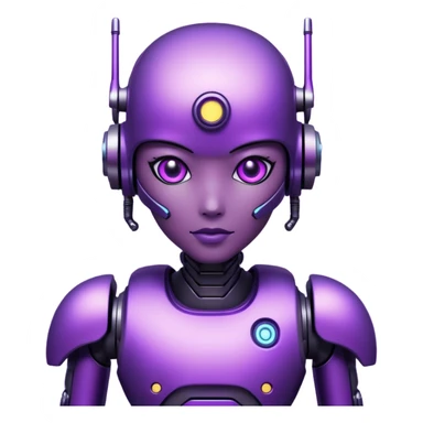 glitter purple cyberpunk robot sticker