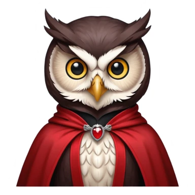 owl vampire in red collar cloak sticker