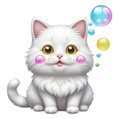 cat blowing bubbles sticker