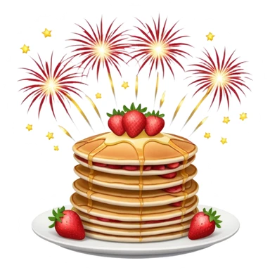 strawberry pancakes with fireworks  sticker