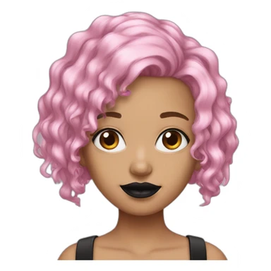 very-ugly-girl-pink-hair-and-black-lipqtick sticker