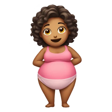 A pregnant girl with a really big tummy  sticker