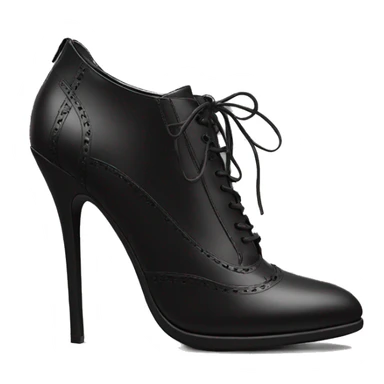 Black leather lace up high heels sticker