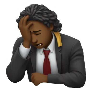 Law student suffering while studying and crying sticker