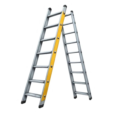 Broken ladder with tape fix sticker