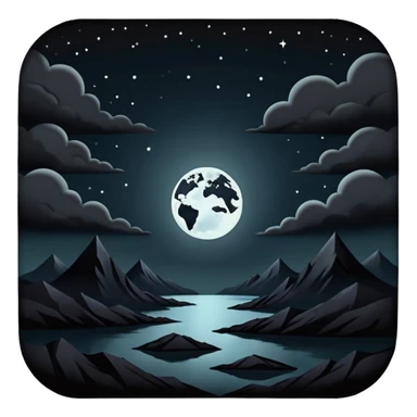 dark and eerie scene, the entire world covered in darkness. The sky is deep black with no stars or light, no moon, no glow just total void and silence. The atmosphere feels ominous and unsettling, as if darkness has swallowed everything. No characters, no visible light sources sticker