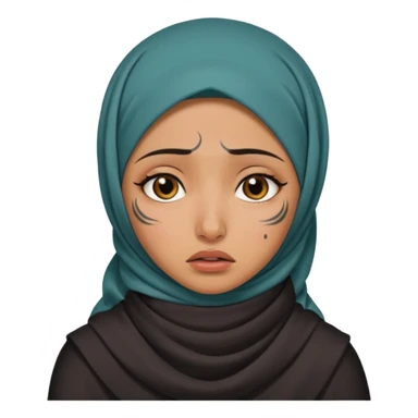 arab hijab ancient cry girl with tatooed sticker