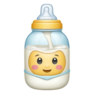 milk baby bottle and diaper sticker