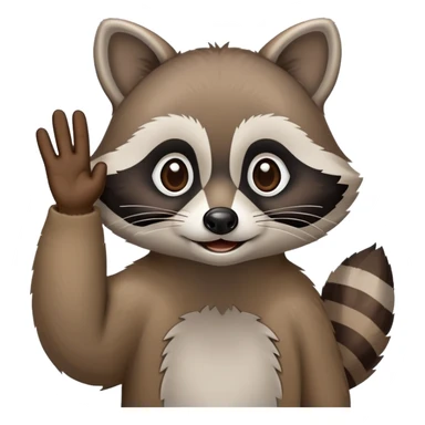raccoon waving hello sticker