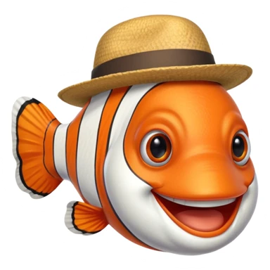 Clownfish with a fedora, smiling sticker