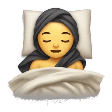 girl sleeping with blindfold on and sleeping with a blanket sticker