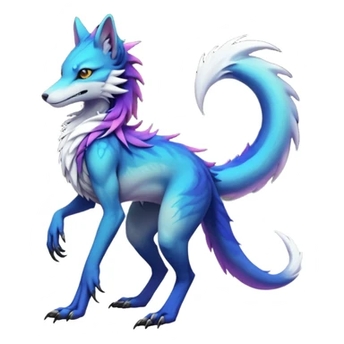 badass elegant wild beautiful natural badass futuristic epic exotic anthro modern furry cyborg-sergal-vernid-creature, full body, gradient pretty hair, with a long tufted tail, aesthetic, art by LiLaiRa, art by art by Falvie sticker
