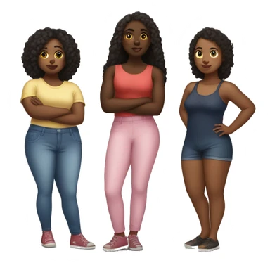 A group of black girls of different body types saying come ousside sticker