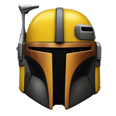 Mandalorian helmet black and yellow with antenna sticker