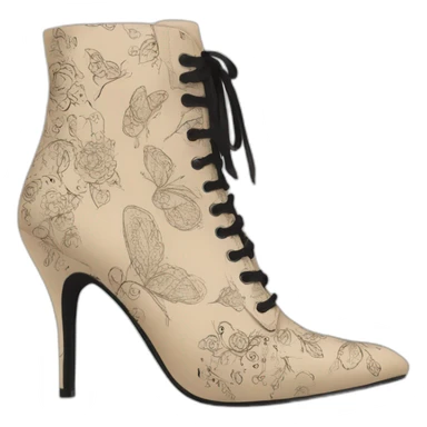 heels-boot-beige-with-black-doodles sticker