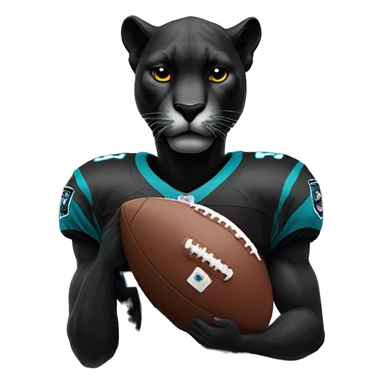Crying panther holding a football with a we suck jersey on sticker