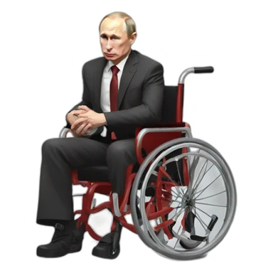 Sad meatcube blood big red wheelchair vladimir putin sticker