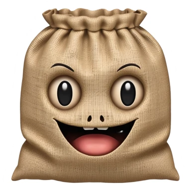 creepy burlap sack face with stitched mouth and dark hollow eyes sticker