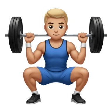 basketball player doing squat with a barbell with weight sticker