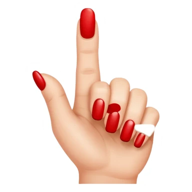 Hand with only the thumb nail painted red sticker