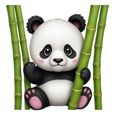 panda hiding in bamboo sticker