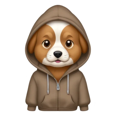 Dog wearing a hoody sticker