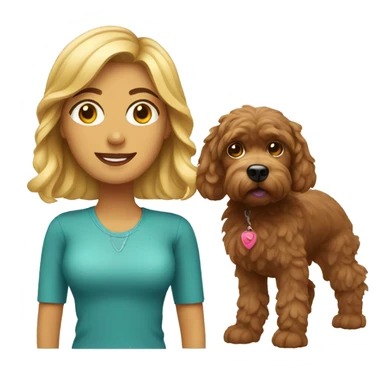 Women with cockapoo dog sticker
