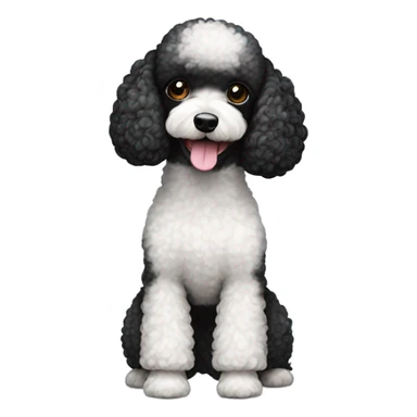 black head and body white toy poodle sticker