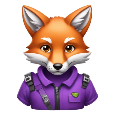 fox that is purple and gamer sticker