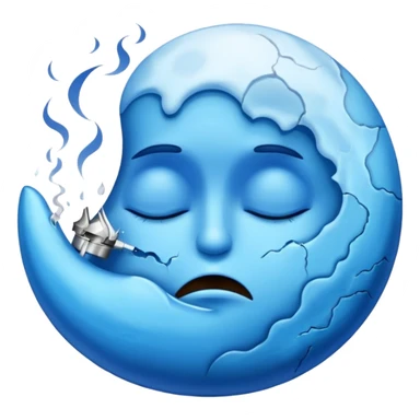 cracked sleepy moon leaking blue dream smoke sticker