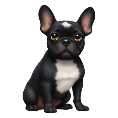 Cute black frenchie sticker