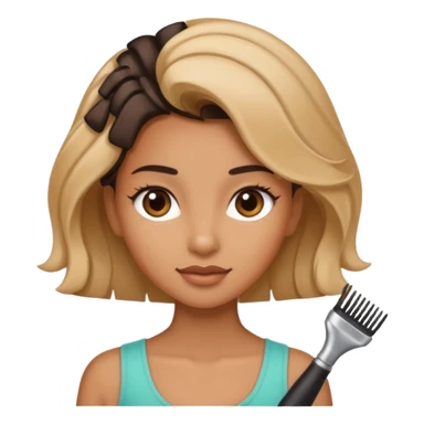 Girlwith  hairstyle tools  sticker