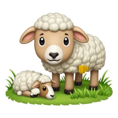 pixelated 2d sheep eating words "update" sticker