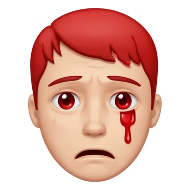 Scary man crying blood sticker