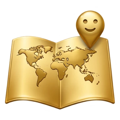 Weltkarte in Gold sticker