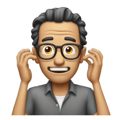 Goofy man, hands  on head, made  mistake sticker