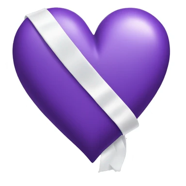 Purple heart with white ribbon wrapped around it  sticker