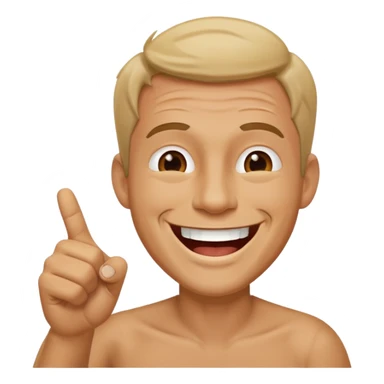 Guy laughing with him pointing sticker