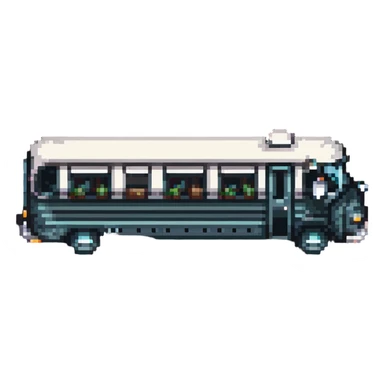 vintage greyhound coach bus from 1950s, pixel art style sticker