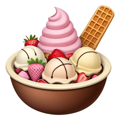 Neapolitan ice cream scoops in a bowl sticker