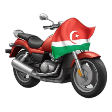 quelqu'un sur une moto avec le drapeau du Maroc derrière sticker