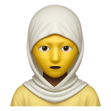 masked yellow white skin figure with cloth overing head and face / rap style like yeat kinda cloth covering head and face. rap style and minimalistic and mysterious. no eyes a sticker