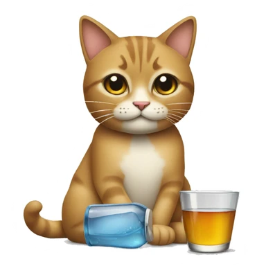 Un chat qui boit de l'alcool sticker