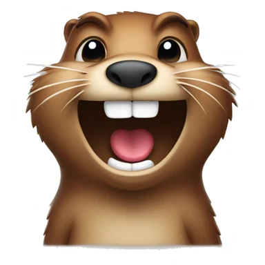 Beaver laughing to tears sticker