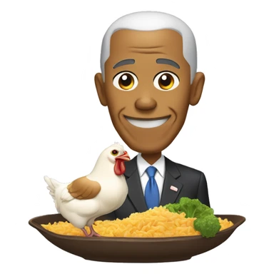 Barack Obama qui mange du poulet sticker